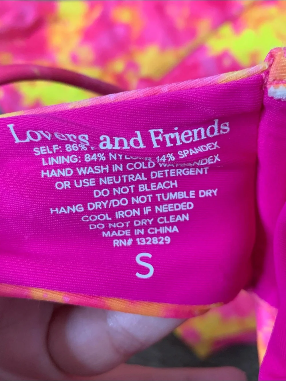 Lovers and Friends Kolbie Top/ Bottom Bikini Swimsuit  in Sunset Tie Dye S - Picture 7 of 8